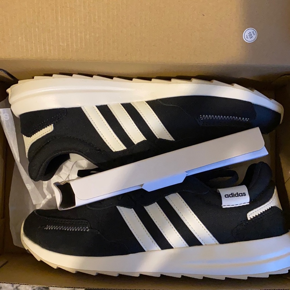 adidas Black and White Low-Top Athletic Sneakers